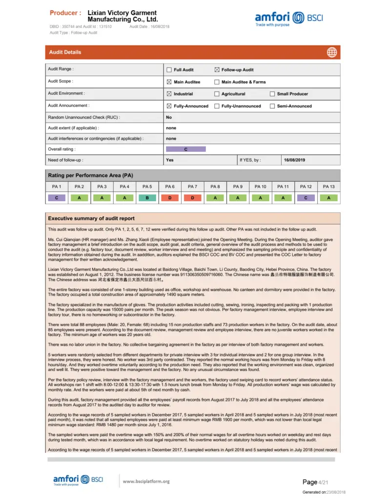 2018 BSCI gloves manufacturer