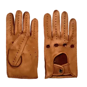Brown leather gloves