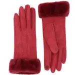 Classic 3-point women gloves with faux fur cuff