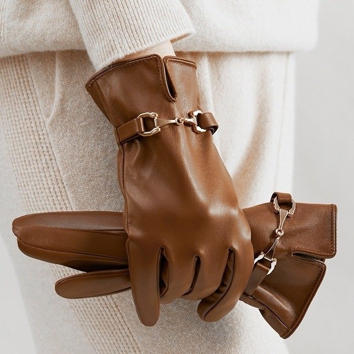 Lambskin leather gloves soft luxury texture